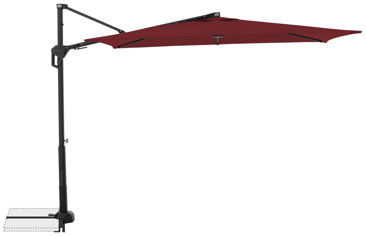 SENČNIK - črna/bordo, Basics, kovina/tekstil (240/135cm) - Doppler