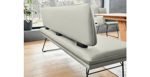 SITZBANK in Metall, Textil Schwarz, Hellgrau  - Hellgrau/Schwarz, Design, Textil/Metall (195/91/65cm) - Dieter Knoll