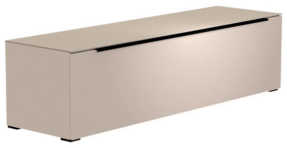 LOWBOARD Schwarz, Sandfarben  160/43/45 cm  - Sandfarben/Schwarz, Design, Glas/Holzwerkstoff (160/43/45cm) - Moderano