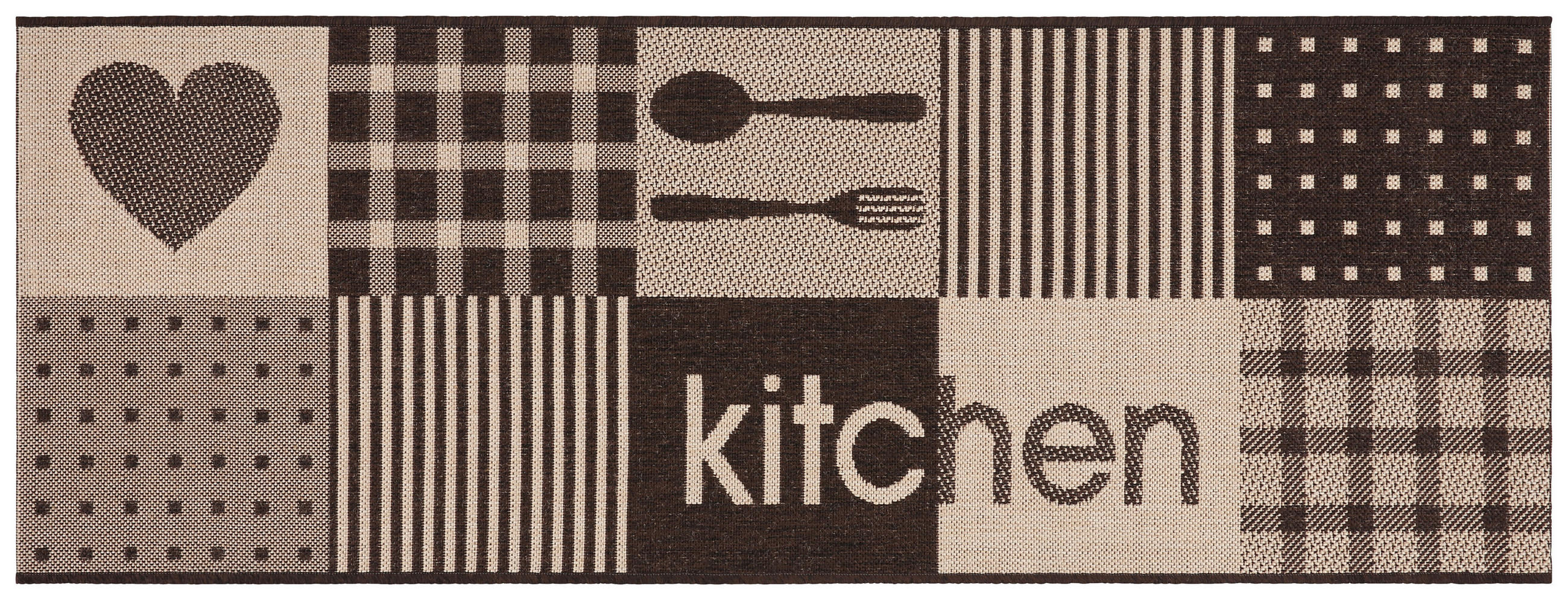 Teppich Läufer Küche Braun/beige Kitchen 80x200 Cm