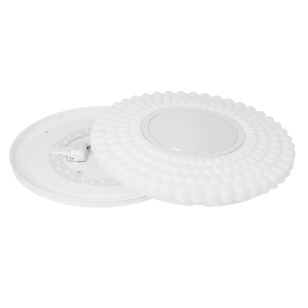 LED-DECKENLEUCHTE 38/38/7 cm   - Chromfarben/Weiß, KONVENTIONELL, Kunststoff/Metall (38/38/7cm)