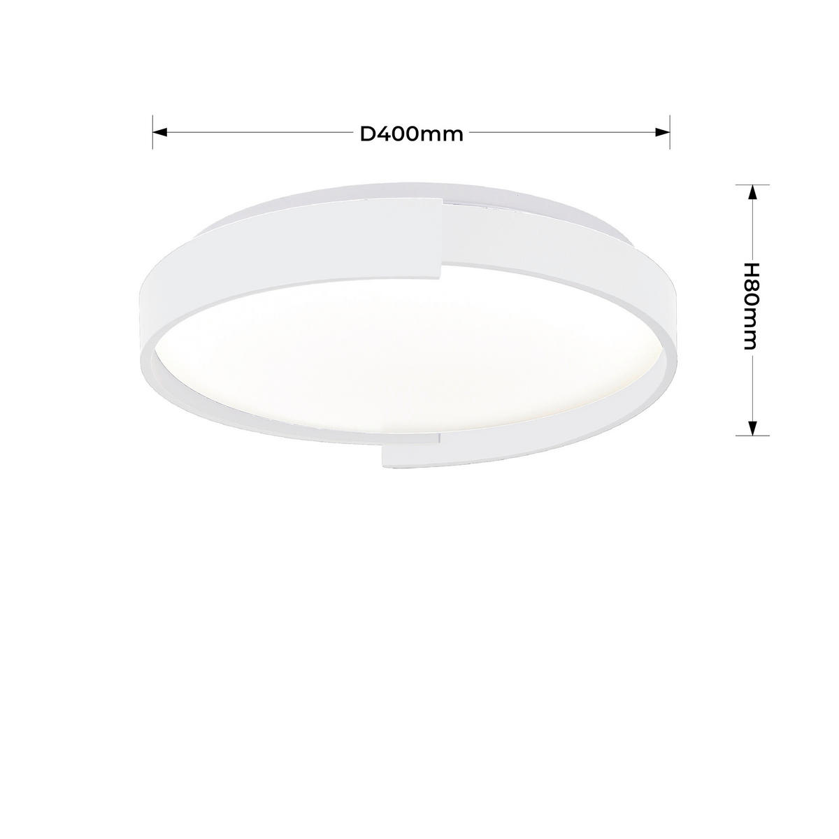 LED-DECKENLEUCHTE Halo 8/40/40 cm  - Weiß, Design, Kunststoff (8/40/40cm)
