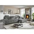 ECKSOFA in Chenille, Flachgewebe Dunkelgrau  316/175 cm  - Dunkelgrau/Schwarz, Design, Textil/Metall (316/175cm) - Dieter Knoll