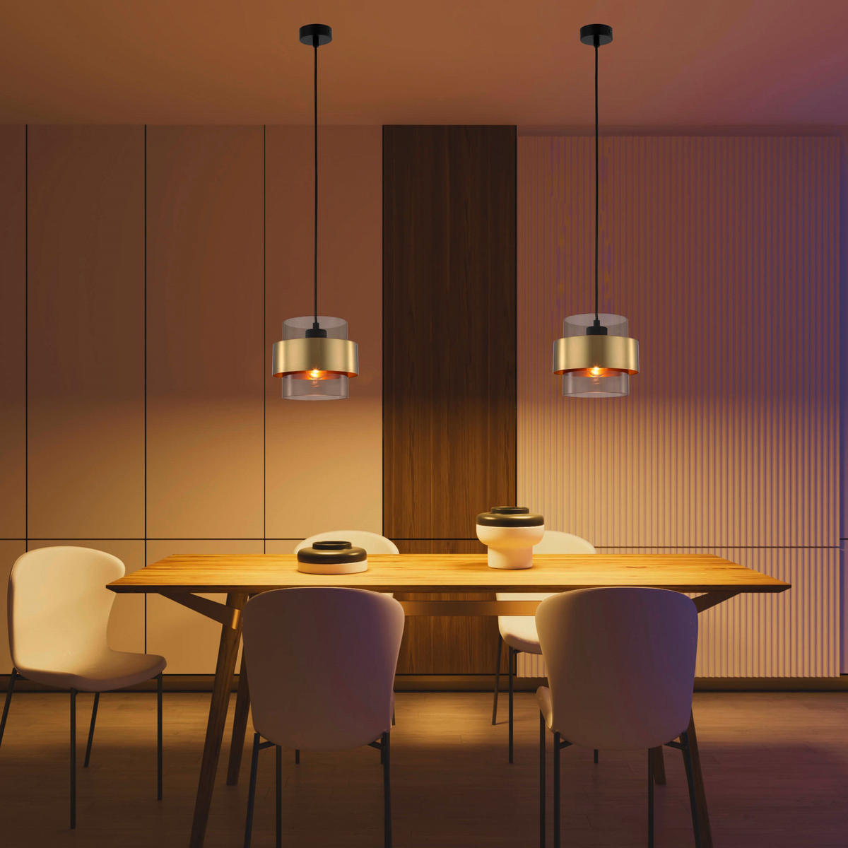 HÄNGELEUCHTE Miele 80/150 cm   - Goldfarben, Basics, Glas (80/150cm)