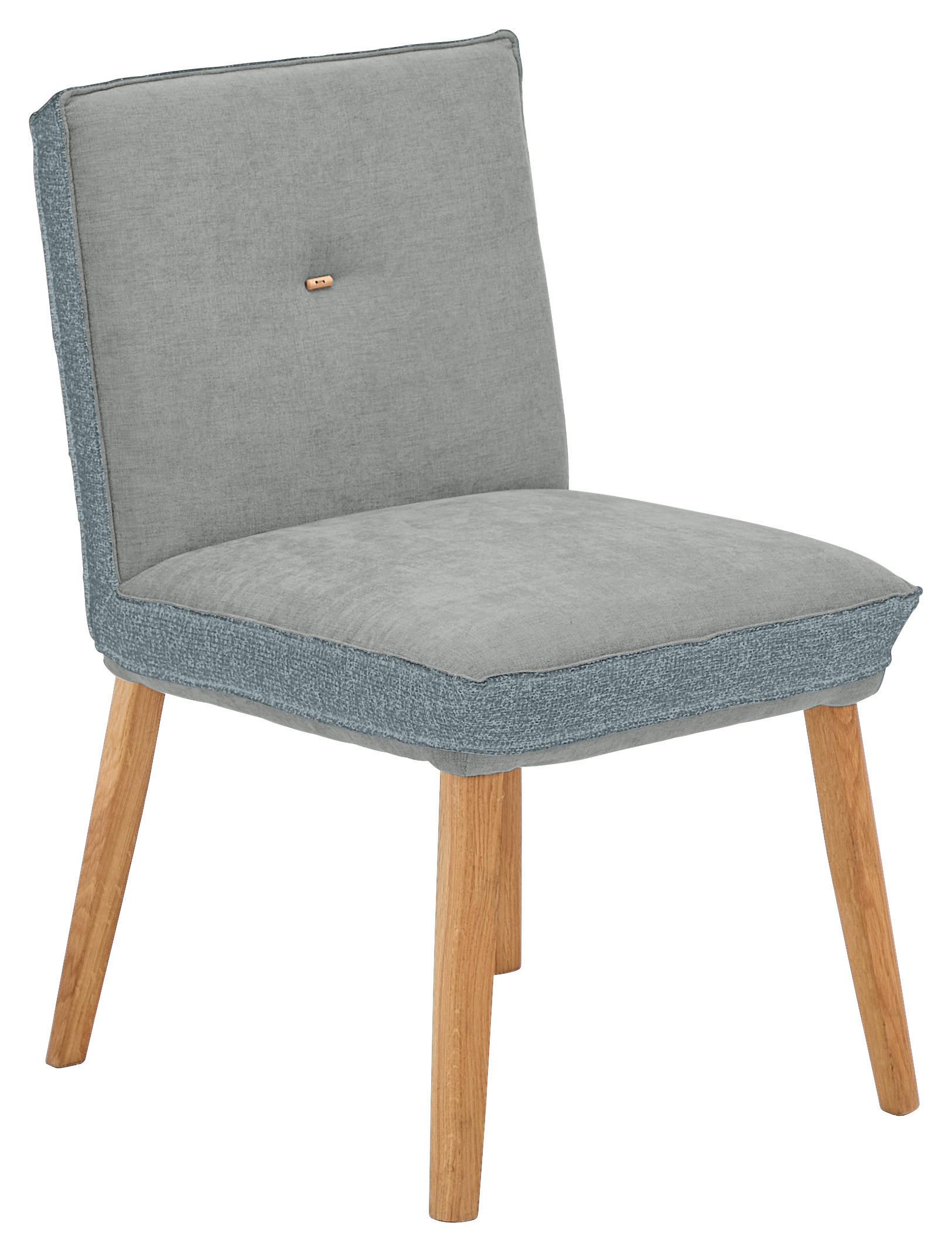 STUHL Webstoff, Mikrofaser Dunkelgrau Eiche vollmassiv  - Eichefarben/Dunkelgrau, Design, Holz/Textil (49/86/67cm) - Linea Natura