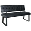 SITZBANK in Metall, Textil Schwarz  - Schwarz, Modern, Textil/Metall (140/85/56cm) - MID.YOU