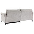 ECKSOFA  in Webstoff Grau Rücken echt, Armteilverstellung, Relaxfunktion  156/220 cm  - Schwarz/Grau, Design, Textil/Metall (156/220cm) - Carryhome