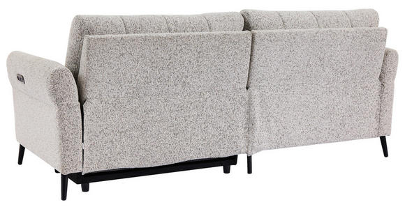 ECKSOFA  in Webstoff Grau Rücken echt, Armteilverstellung, Relaxfunktion  156/220 cm  - Schwarz/Grau, Design, Textil/Metall (156/220cm) - Carryhome