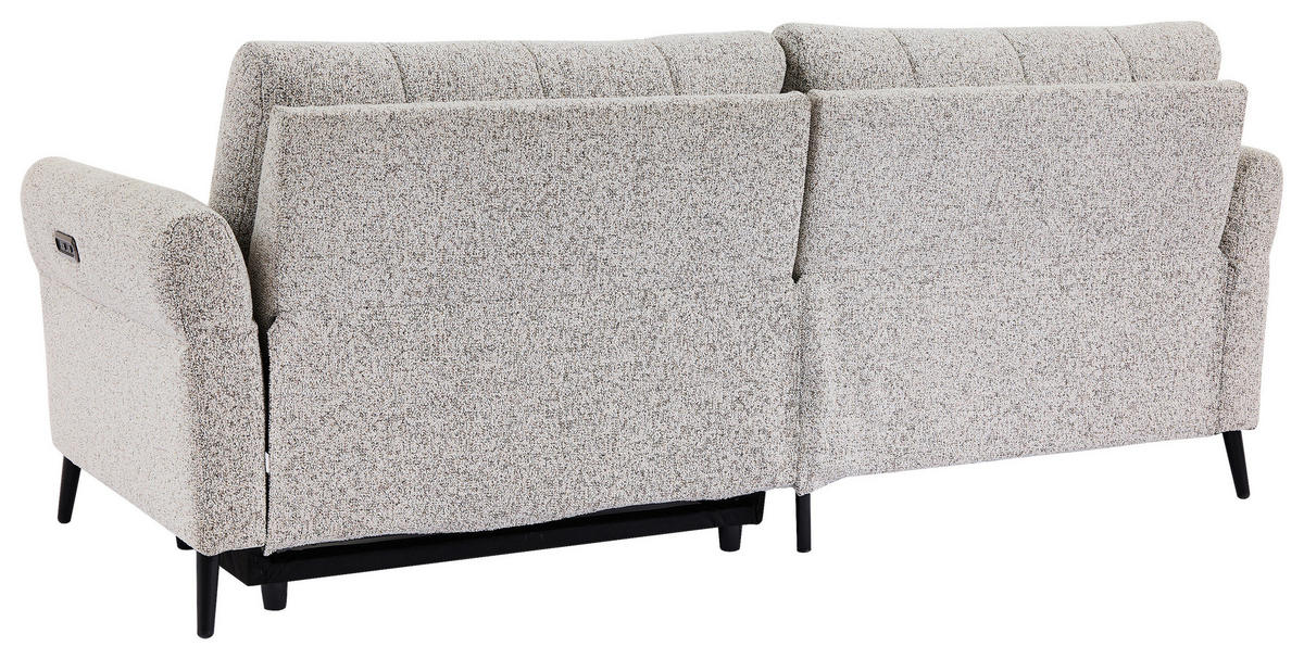 ECKSOFA in Webstoff Grau  156/220 cm  - Grau/Nickelfarben, Design, Textil/Metall (156/220cm) - Carryhome