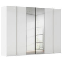 DREHTÜRENSCHRANK 301/235/61 cm,  in Weiß, 6-türig  - Graphitfarben/Weiß, Basics, Glas/Holzwerkstoff (301/235/61cm) - Novel