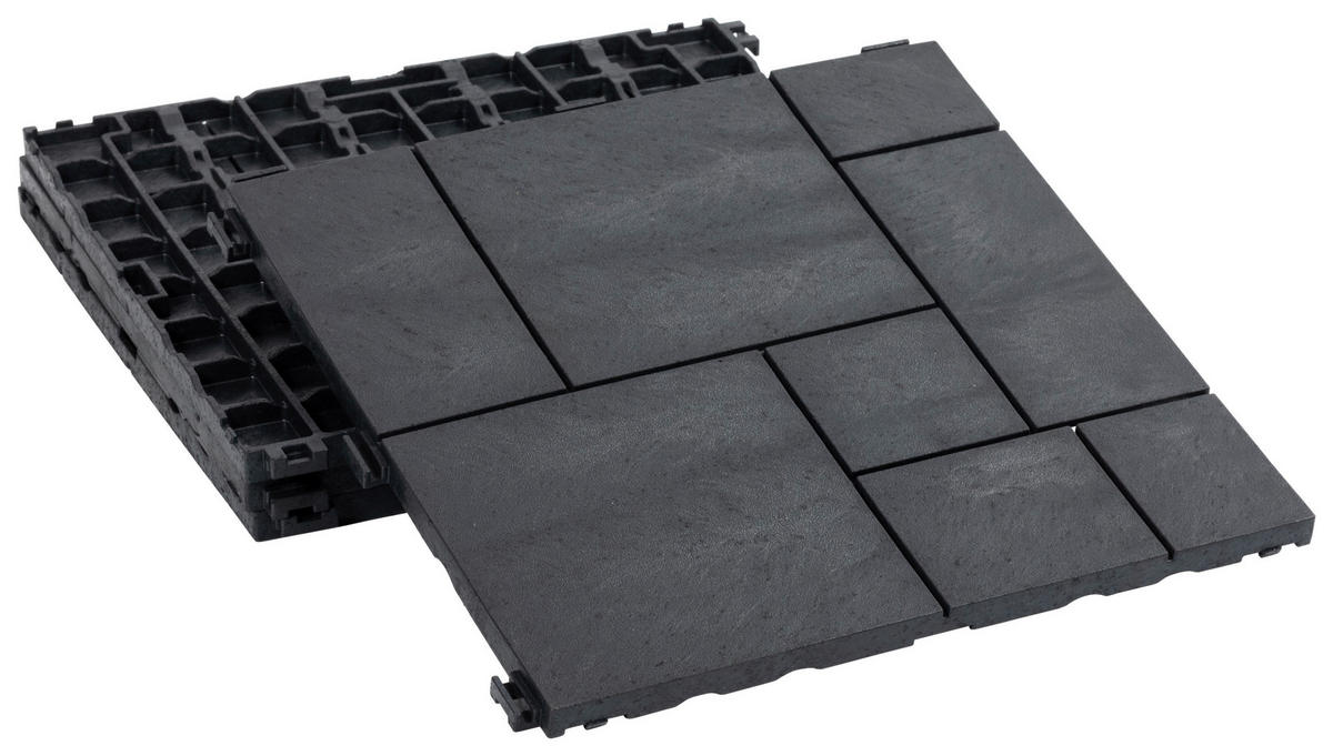 TERRASSENFLIESE GRAPHITE 30X30CM 6-ER SET  - Graphitfarben, MODERN, Kunststoff (31,8/31,8/8,3cm)