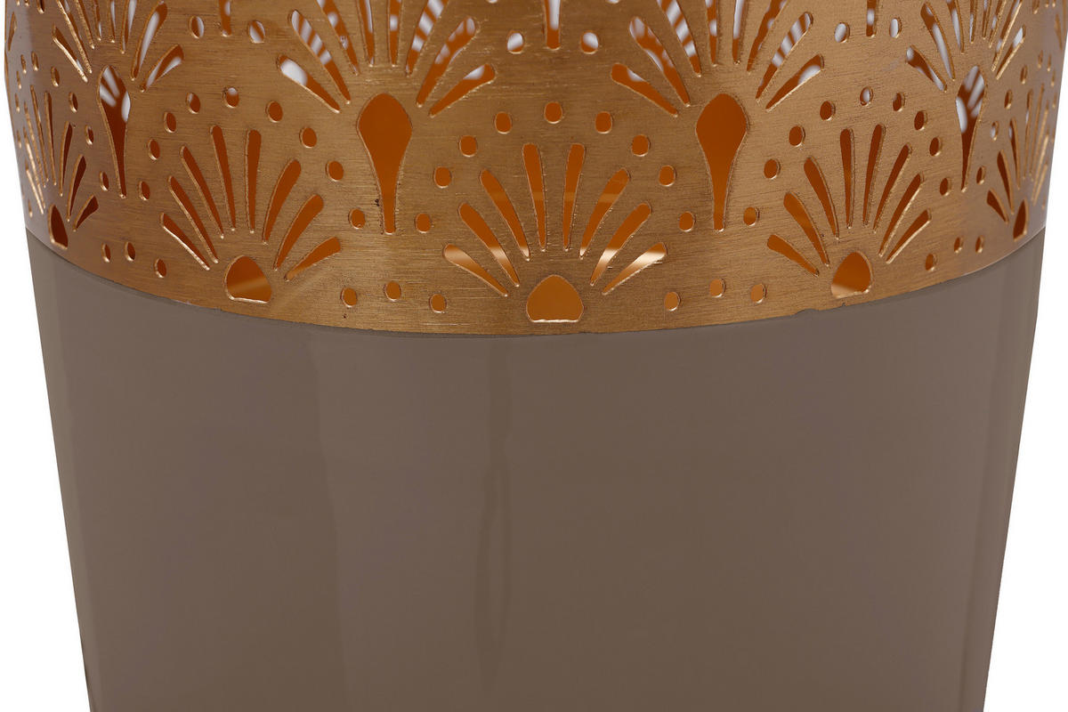 BODENVASE 90 cm  - Taupe/Goldfarben, Trend, Metall (25/90cm) - Kayoom