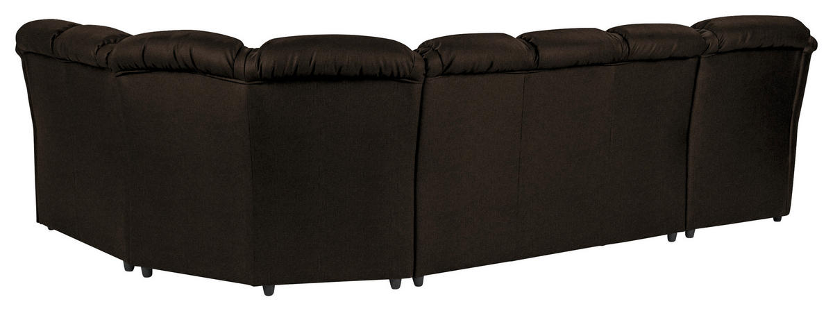 WOHNLANDSCHAFT in Chenille Braun  - Schwarz/Braun, Konventionell, Kunststoff/Textil (165/333/216cm) - Livetastic