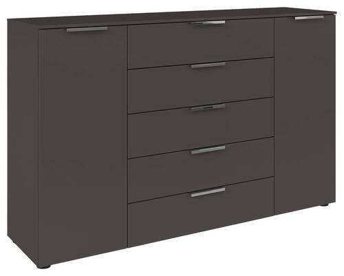 KOMÓD 160/100/42 cm  - grafitszürke/króm, Modern, műanyag/faalapú anyag (160/100/42cm) - Rauch Möbel
