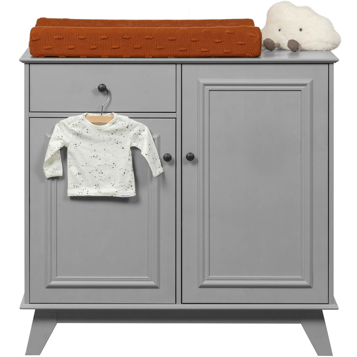 KOMMODE Lily, 98/93/55 cm, 1 Schublade(n)  - Schwarz/Grau, Design, Holz/Metall (98/93/55cm) - Livetastic