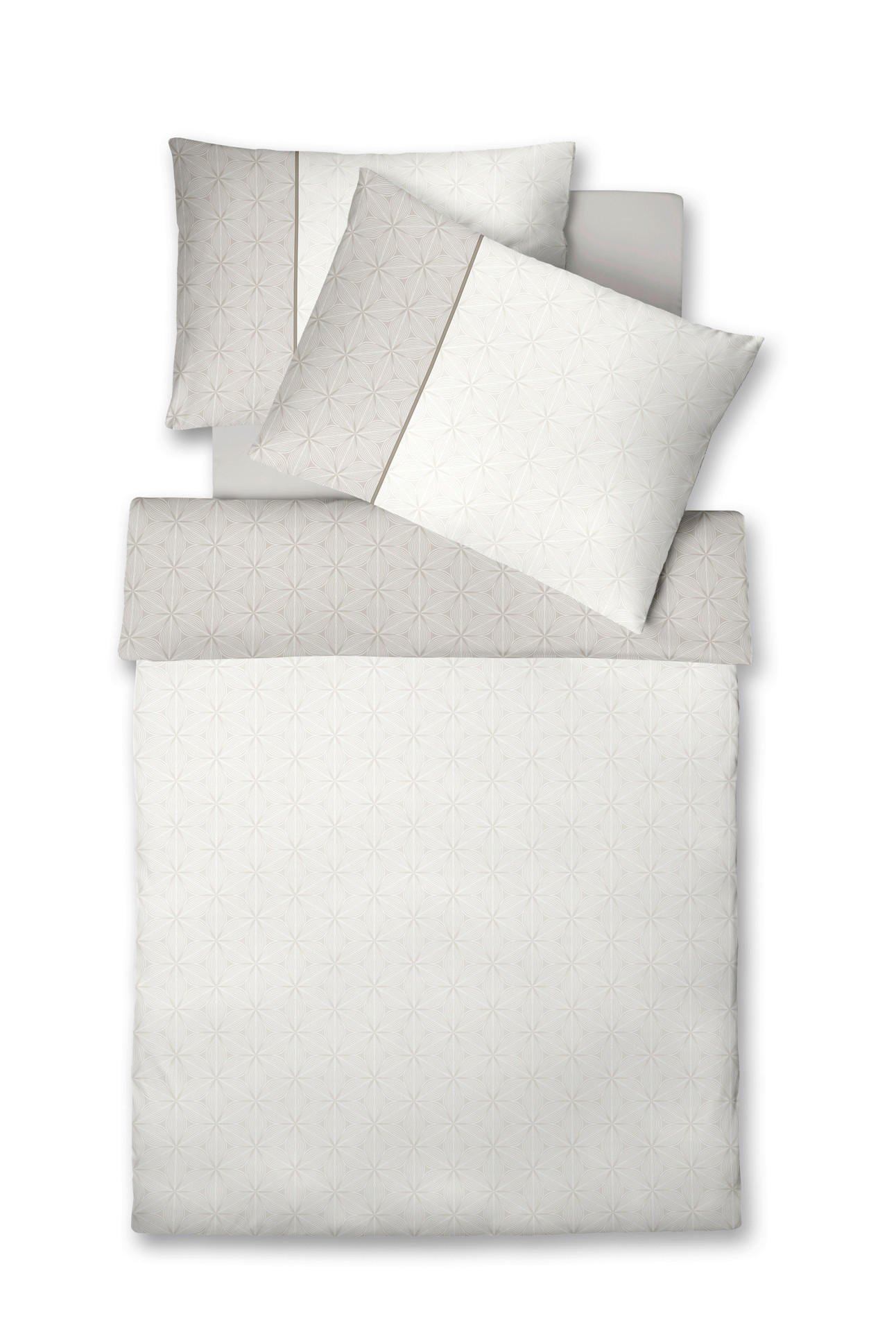 POSTELJNINA OPAL ELITE 140/200 cm damast krem barve, bela - krem barve/bela, Konvencionalno, tekstil (140/200cm) - Fleuresse