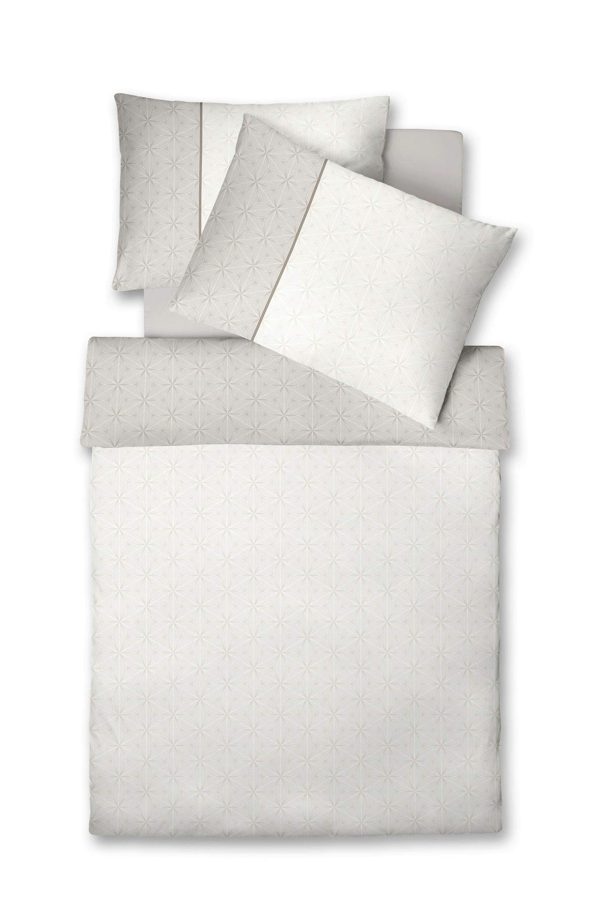 POSTELJNINA OPAL ELITE 200/200 cm damast krem barve, bela  - krem barve/bela, Konvencionalno, tekstil (200/200cm) - Fleuresse