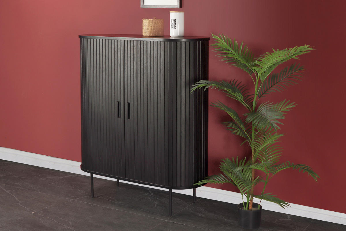 KOMMODE  in 100/118/40 cm  - Schwarz, Design, Holzwerkstoff/Metall (100/118/40cm) - Livetastic