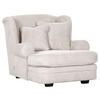 XXL-SESSEL in Cord Naturfarben  - Beige/Dunkelbraun, Design, Holz/Textil (121/100/140cm) - Ambia Home