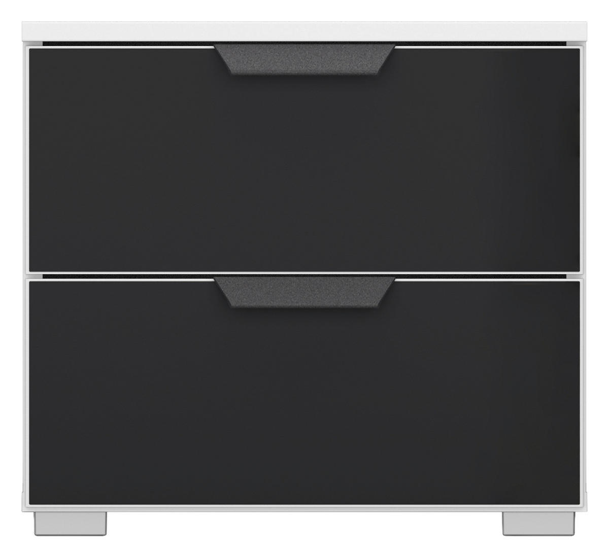 SÄNGBORD i antracit, vit  - vit/aluminiumfärg, Modern, metall/trämaterial (40/42/42cm) - Rauch Möbel