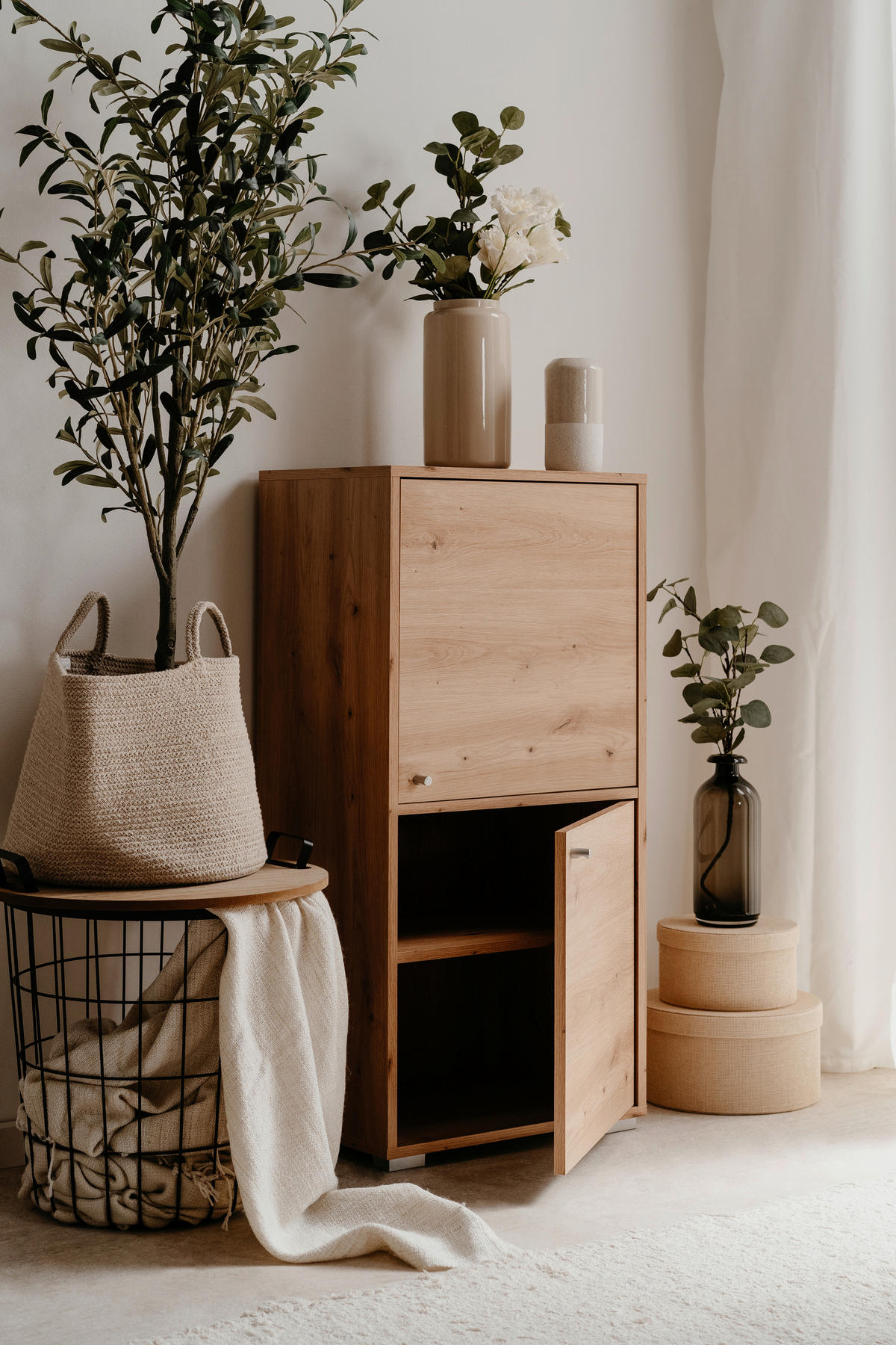 REGAL  46/96,5/33,5 cm Eiche Artisan  - Alufarben/Eiche Artisan, Design, Holzwerkstoff/Kunststoff (46/96,5/33,5cm) - MID.YOU