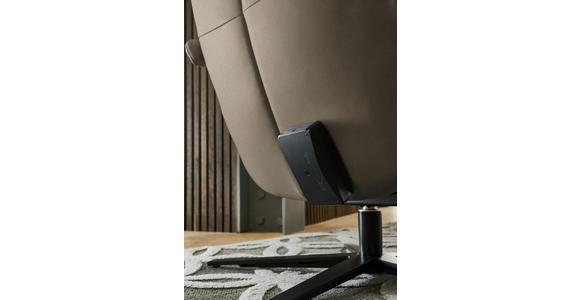 RELAXSESSEL in Leder Taupe  - Taupe/Schwarz, Design, Leder/Metall (76/110/86cm) - Dieter Knoll