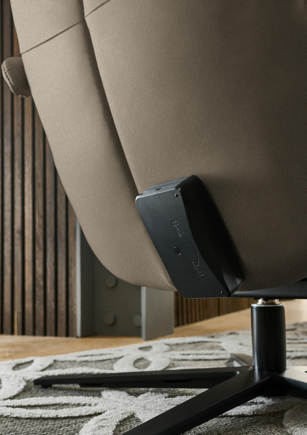 RELAXSESSEL in Leder Taupe  - Taupe/Schwarz, Design, Leder/Metall (76/110/86cm) - Dieter Knoll