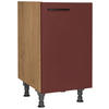 SPÜLENUNTERSCHRANK 45,0/87,0/56,0 cm  in Rot, Eichefarben  - Eichefarben/Rot, MODERN, Holzwerkstoff/Metall (45,0/87,0/56,0cm) - Nobilia