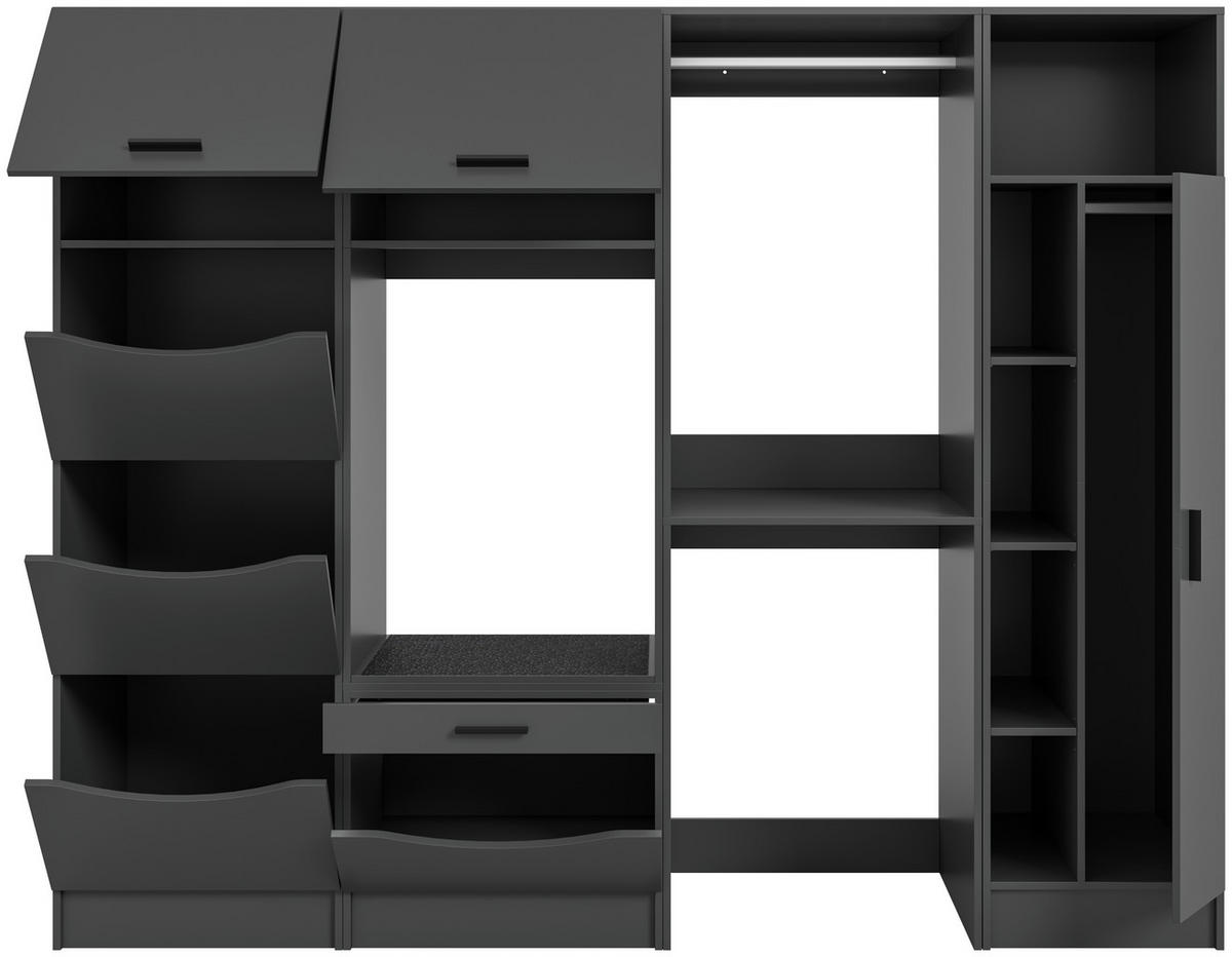 HAUSWIRTSCHAFTSRAUM 242/195/68 cm  in Anthrazit  - Anthrazit, Basics, Holzwerkstoff (242/195/68cm) - MID.YOU