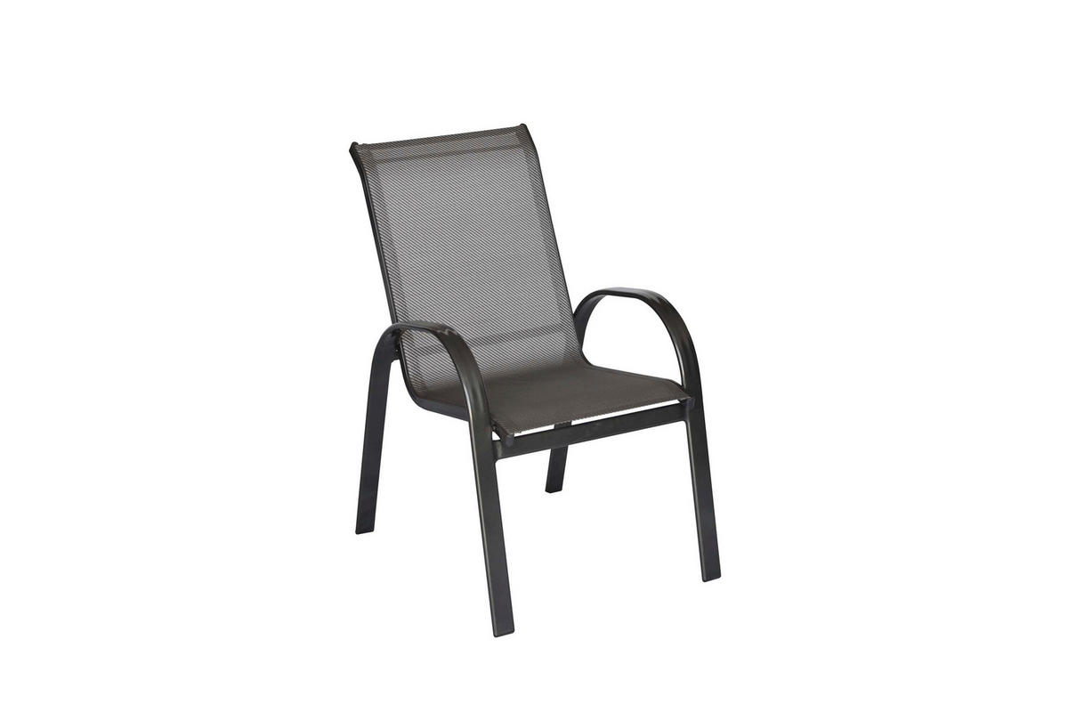 GARTENTISCHGRUPPE  - Graphitfarben/Grau, KONVENTIONELL, Glas/Textil - Gardenson