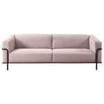 3-SITZER-SOFA in Cord Rosa  - Schwarz/Rosa, Design, Textil/Metall (236/67/96cm) - Johann Jakob