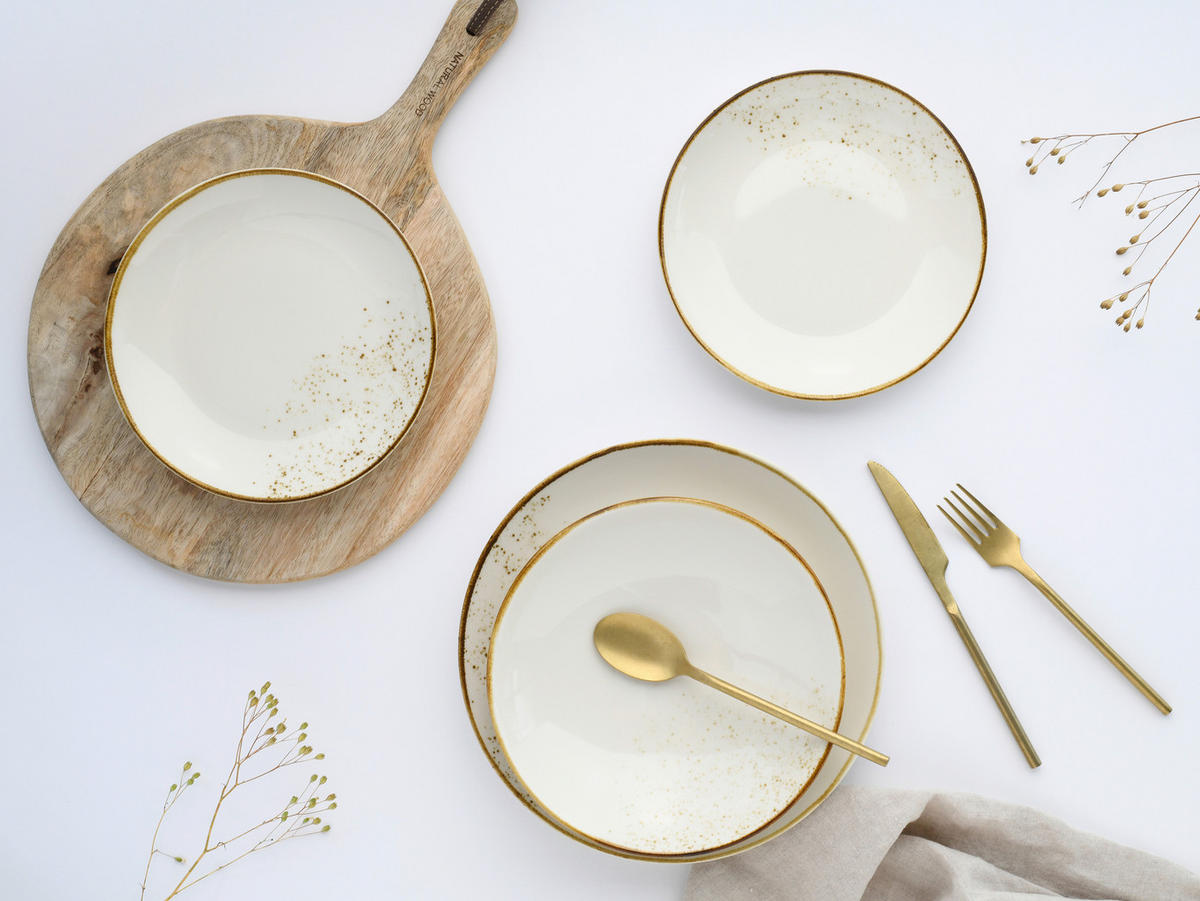 SPEISETELLERSET Nature Collection Creme 6-teilig  - Creme, Basics, Keramik (27cm) - Creatable