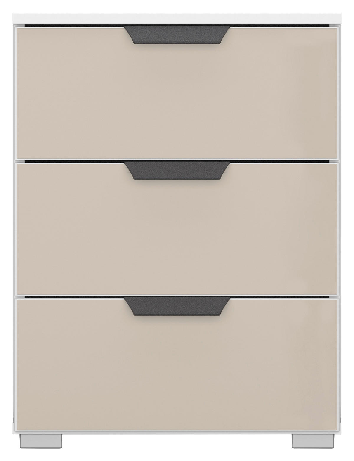 NACHTTISCH 47/62/42 cm  in Weiss, Champagner  - Weiss/Champagner, Modern, Glas/Holzwerkstoff (47/62/42cm) - Rauch Möbel