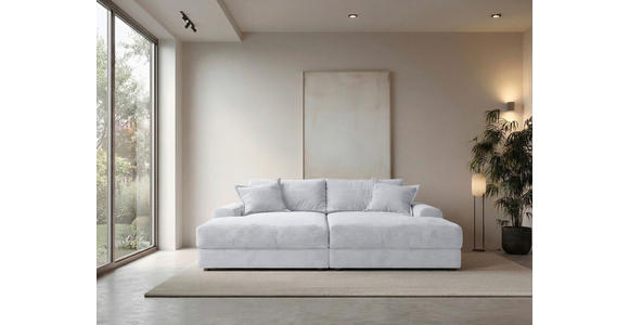 BIGSOFA Cord Hellgrau  - Hellgrau/Schwarz, MODERN, Kunststoff/Textil (234/93/190cm) - Carryhome