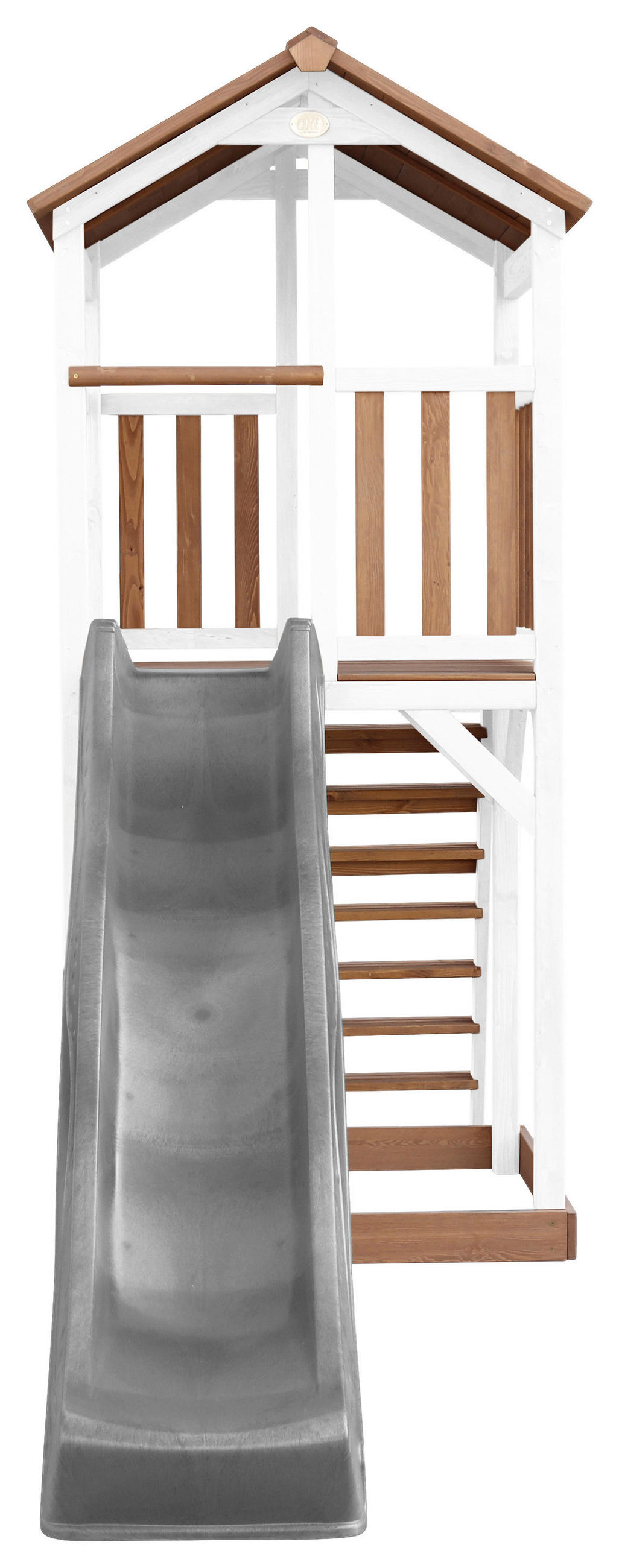 SPIELTURM 111,2/241,9/349 cm  - Weiss/Braun, Konventionell, Holz/Kunststoff (111,2/241,9/349cm)