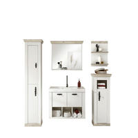 BADEZIMMER 5-teilig  in  - Schwarz/Weiß, Design, Naturmaterialien/Holzwerkstoff (205/200/46cm) - MID.YOU