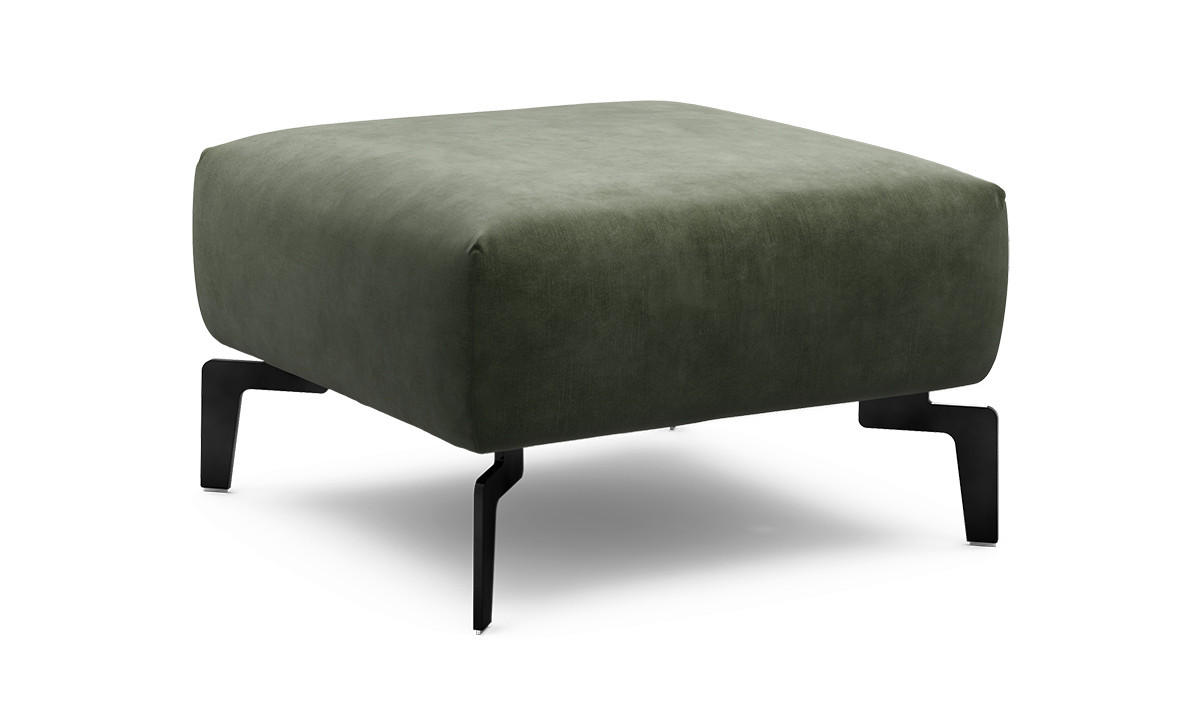 HOCKER Samt Waldgrün  - Waldgrün/Schwarz, Design, Textil/Metall (70/70/46cm) - SENSOO