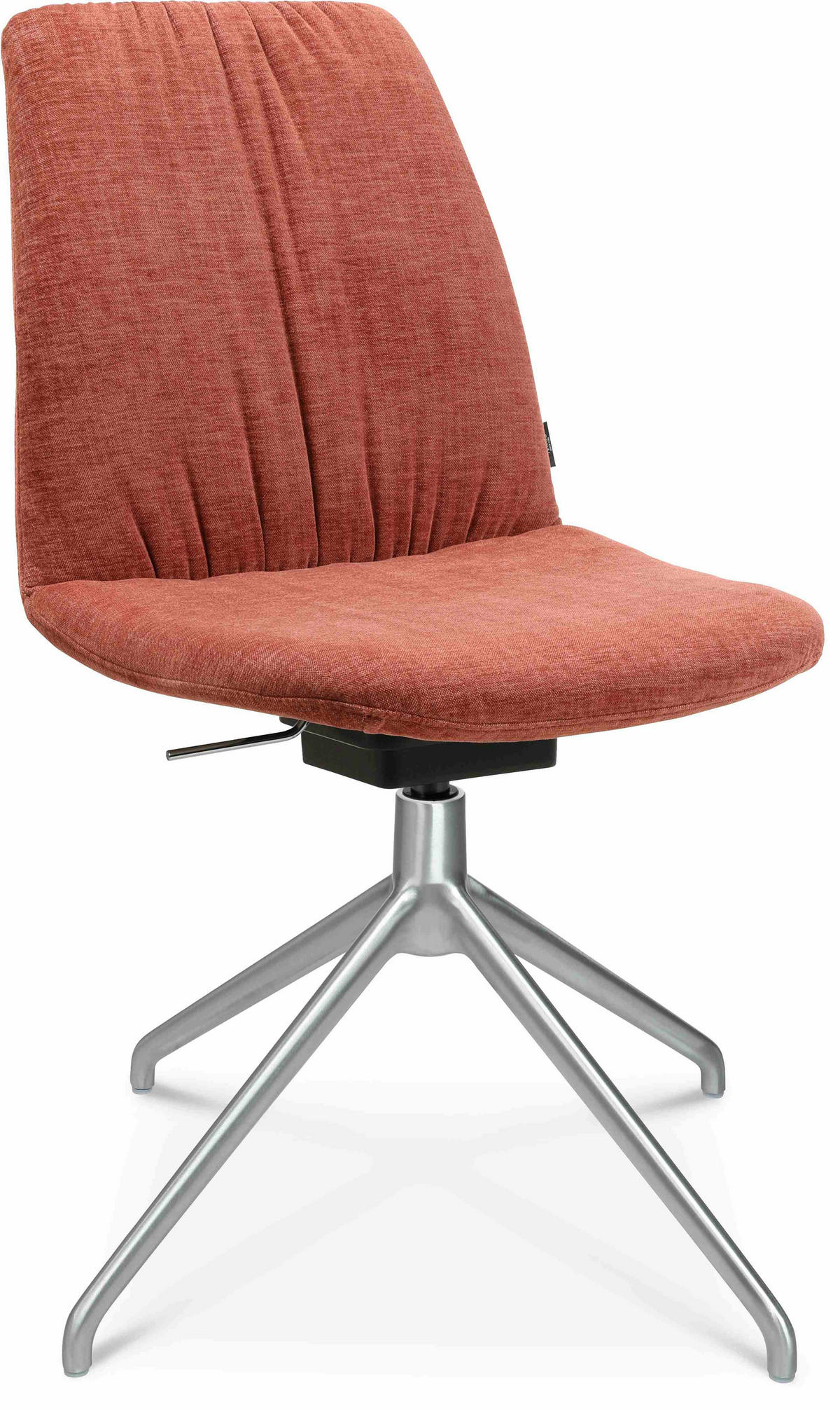 STUHL  in Aluminium Velours  - Rot/Alufarben, Design, Textil/Metall (46/81,5-84,5/55cm) - Johann Jakob