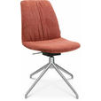 STUHL  in Aluminium Velours Metall, Textil  - Rot/Alufarben, Design, Textil/Metall (46/81,5-84,5/55cm) - Johann Jakob