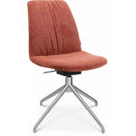 STUHL  in Aluminium Velours Metall, Textil  - Rot/Alufarben, Design, Textil/Metall (46/81,5-84,5/55cm) - Johann Jakob