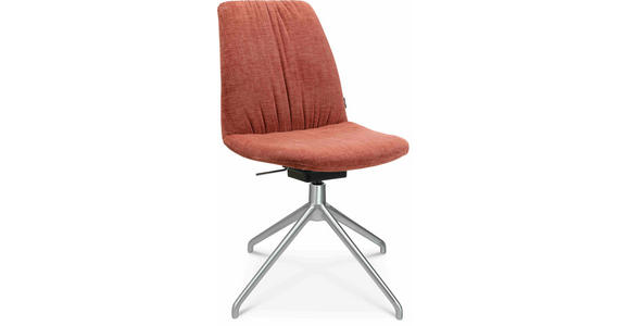 STUHL in Aluminium Velours Metall, Textil - Rot/Alufarben, Design, Textil/Metall (46/81,5-84,5/55cm) - Johann Jakob