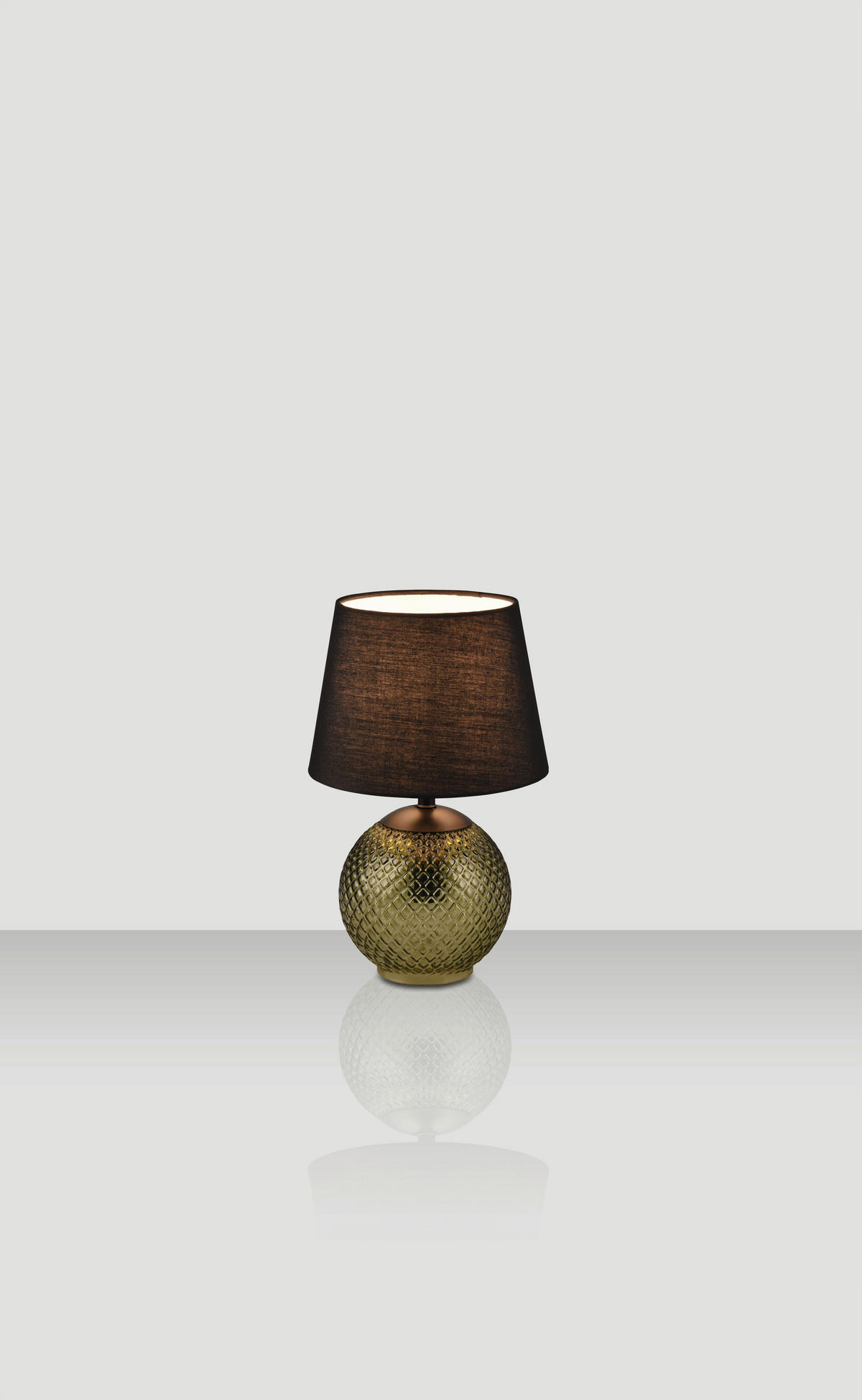 STONA LAMPA - zelena/crna, Osnovno, staklo/tekstil (18/29cm) - Novel