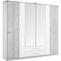 DREHTÜRENSCHRANK in Eichefarben, Weiß - Eichefarben/Alufarben, KONVENTIONELL, Glas/Holzwerkstoff (226/212/56cm) - Boxxx DREHTÜRENSCHRANK in Eichefarben, Weiß - Eichefarben/Alufarben, KONVENTIONELL, Glas/Holzwerkstoff (226/212/56cm) - Boxxx