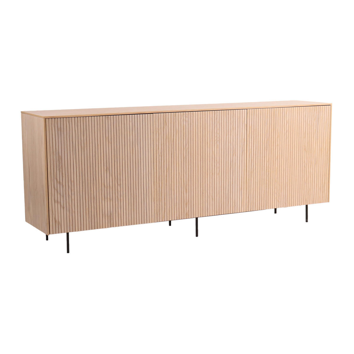 SIDEBOARD 178/70/38 cm  - ek Bianco/svart, Modern, metall/trä (178/70/38cm) - Niels Andersson