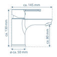 WASCHTISCHARMATUR 14,5/13/5 cm  - Schwarz, Basics, Metall (14,5/13/5cm) - Xora
