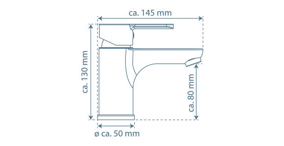 WASCHTISCHARMATUR 14,5/13/5 cm  - Schwarz, Basics, Metall (14,5/13/5cm) - Xora