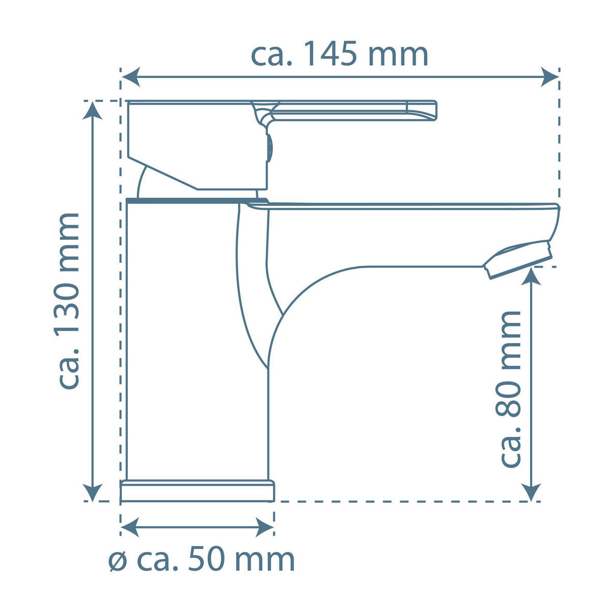 WASCHTISCHARMATUR 44106  - Schwarz, Basics, Metall (14,5/13/5cm) - Schütte