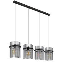 HÄNGELEUCHTE GORLEY 110/20/140 cm   - Schwarz/Grau, Trend, Glas/Kunststoff (110/20/140cm)