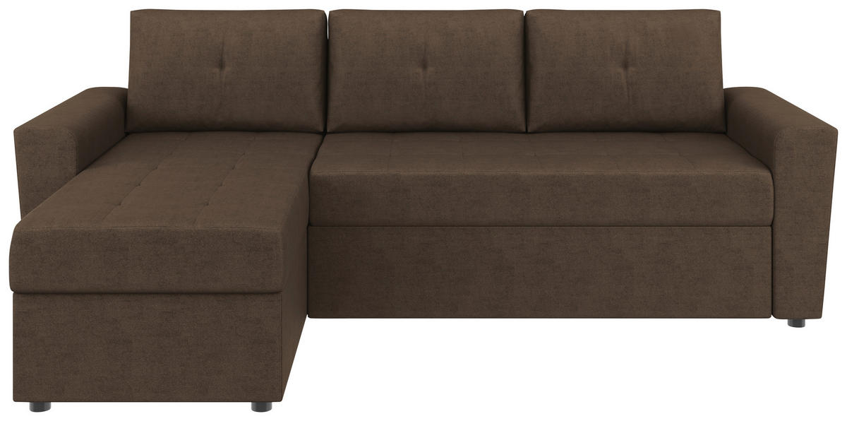 ECKSOFA TERMOLI in Jacquard Braun  155/231 cm  - Schwarz/Braun, Design, Kunststoff/Textil (155/231cm) - MID.YOU