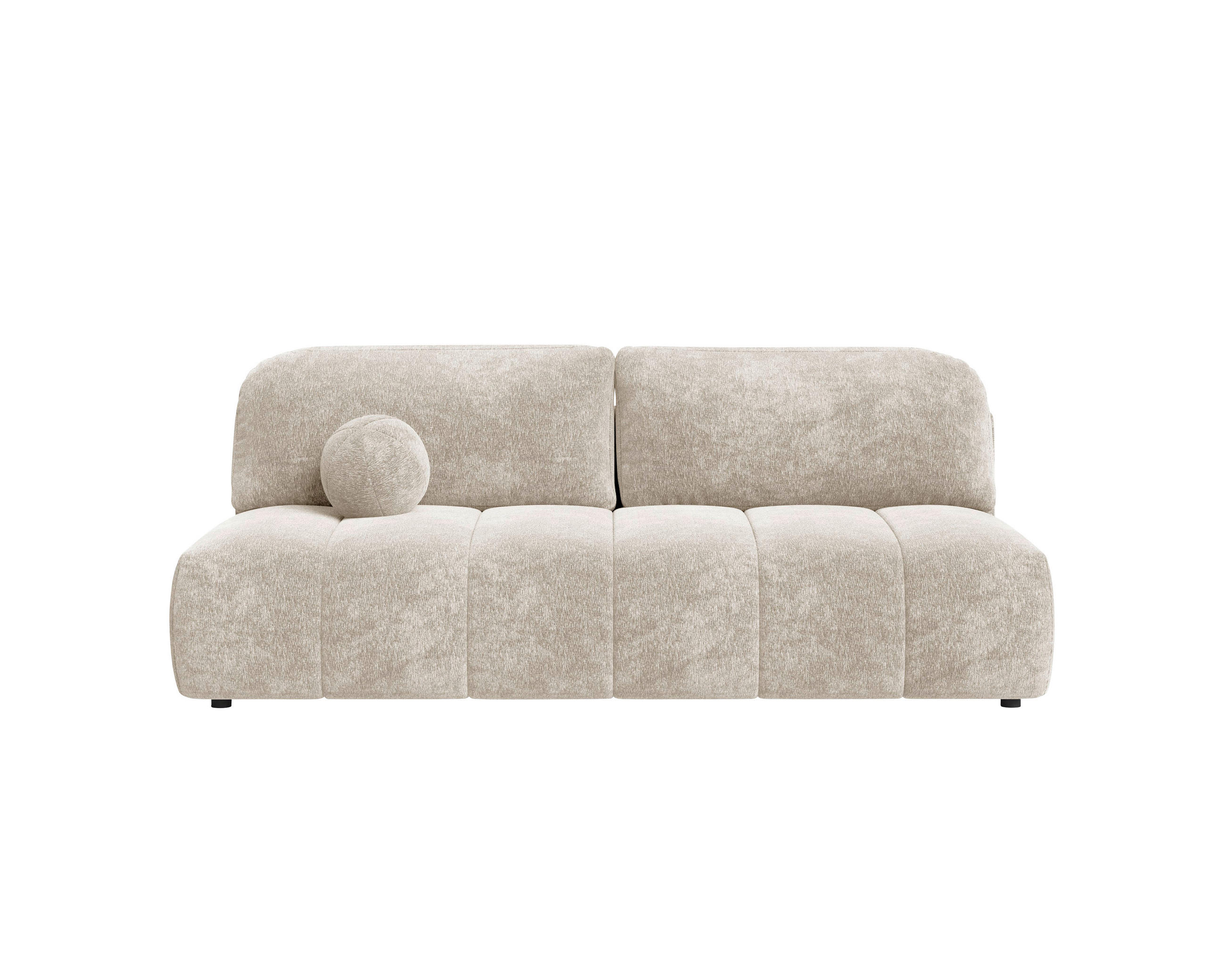 SCHLAFSOFA  in Chenille Beige  - Beige/Schwarz, MODERN, Kunststoff/Textil (210/88/104cm) - Milino